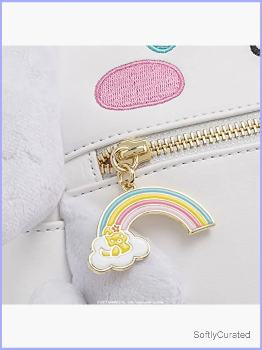 Double Strap Shoulder Bag Faux Leather Plush Applique Cosplay